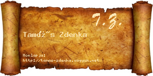 Tamás Zdenka névjegykártya